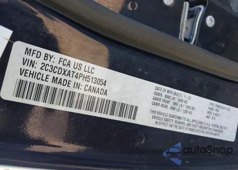 2023 Dodge Charger Police Rwd z USA, uszkodzony, nr VIN 2C3CDXAT4PH513054